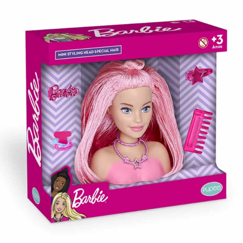 Pupee Barbie Styling Head Faces, Rosa, Busto, 14 peças