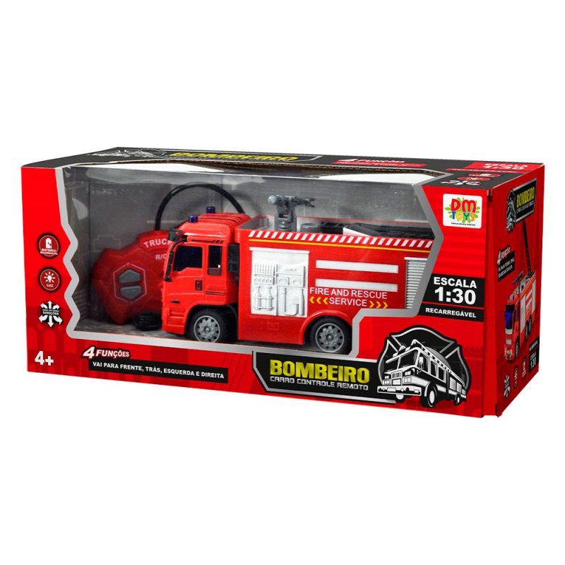 Brinquedo Caminhão de Bombeiro com Controle Remoto 7Fçs - Shop Macrozao