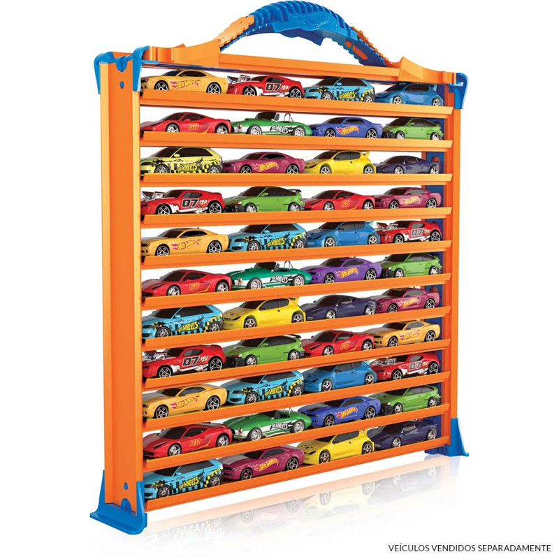 Pista Postinho Garagem Madeira + Carrinho Hot Wheels