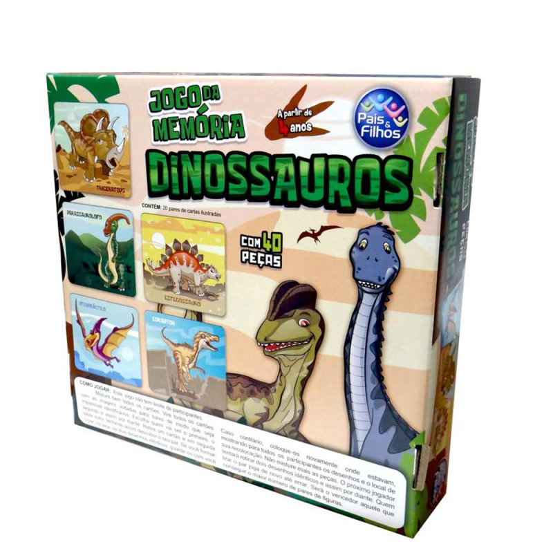 Jogo da Memória Dinossauros Pais & FilhosMaravilhas do Lar - Jogo da  Memória Dinossauros Pais & Filhos - Pais & Filhos