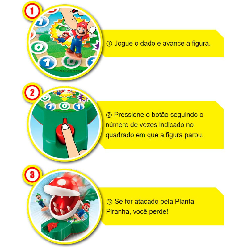 Jogo de Tabuleiro - Planta Piranha - Super Mario - Fuga - 2 a 4