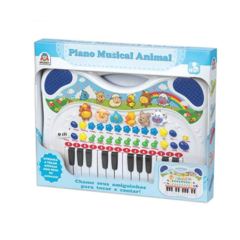 Piano Teclado Musical Infantil Bebe Sons Animais Eletronico