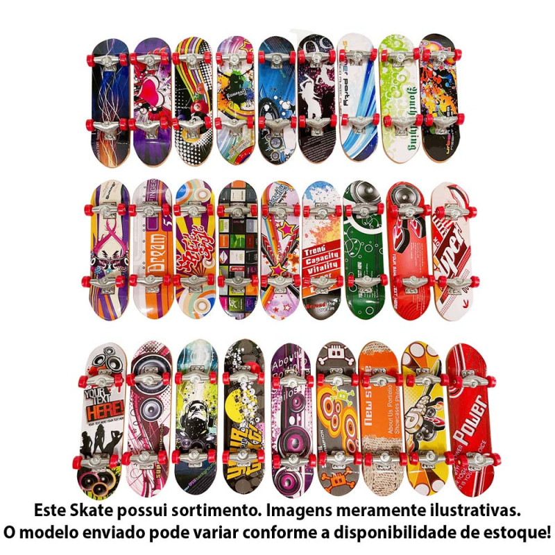 Kit 5 Mini Skate De Dedo Semi Profissional Modelos Sortidos