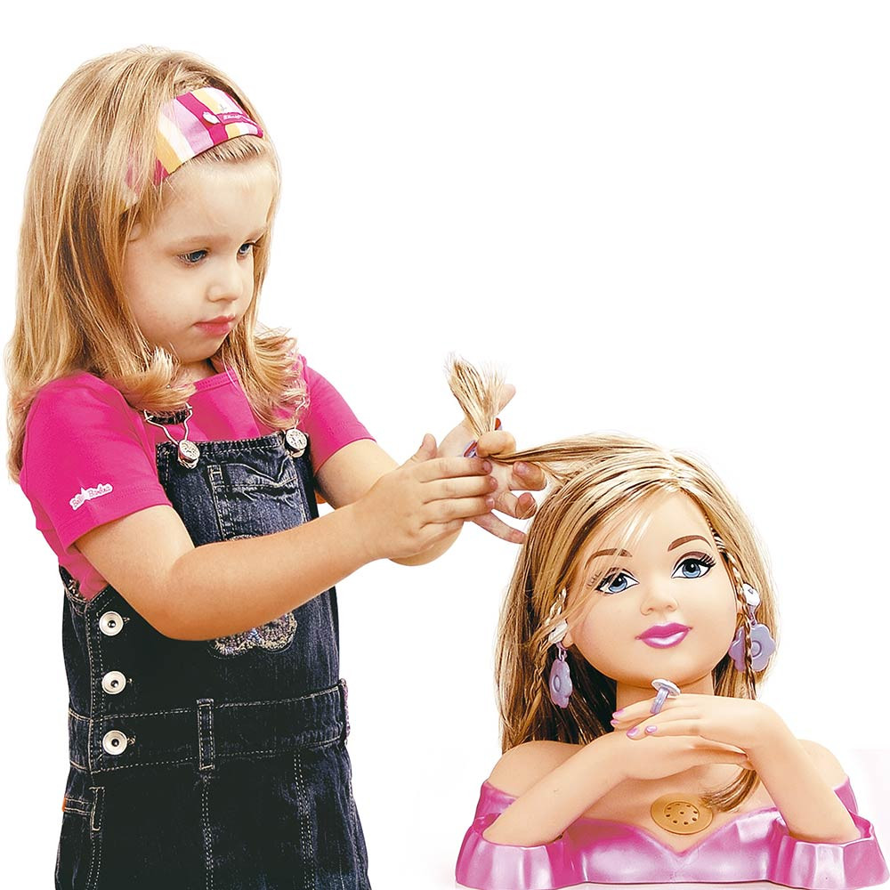 Boneca Busto Infantil Kit Maquiagem Pentear Acessórios - Bee Toys