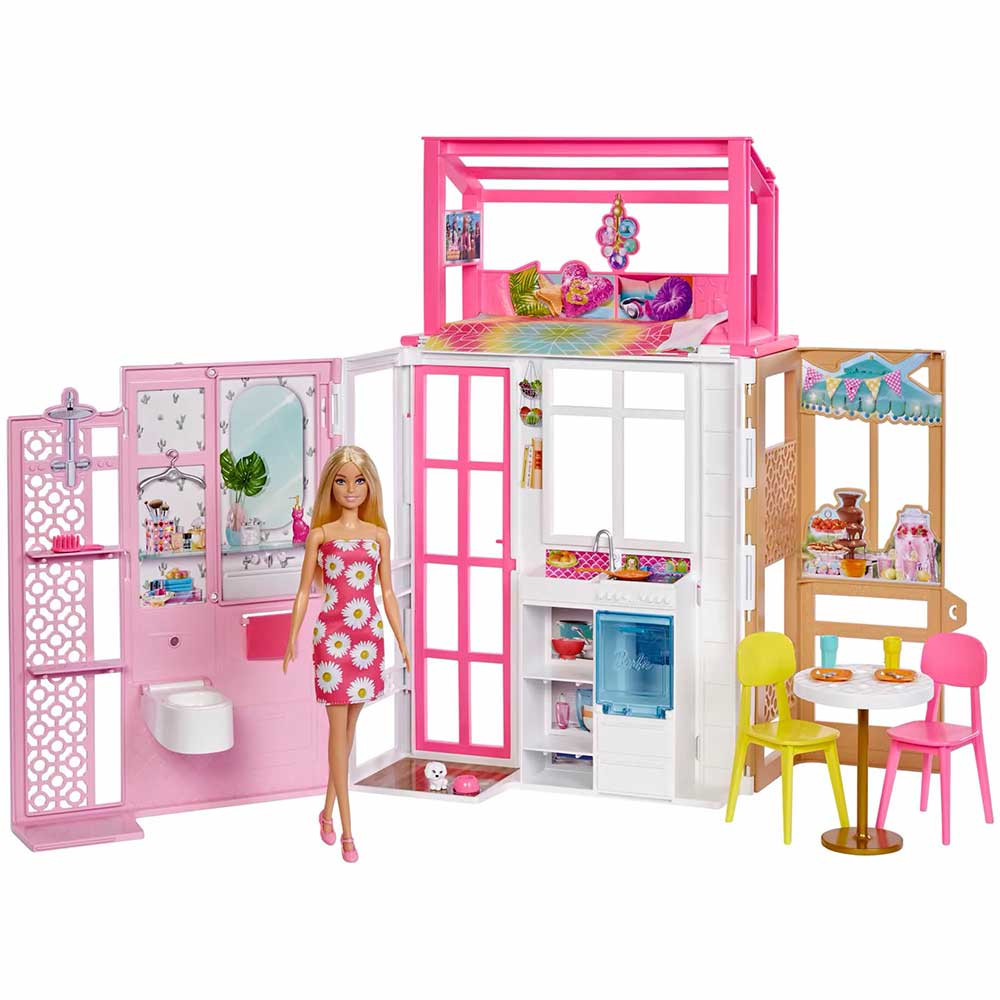 Boneca Barbie Com Cenário E Guarda Roupa De Luxo - Mattel em