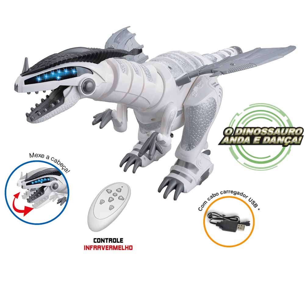 Dinossauro de Brinquedo Controle Remoto com LED