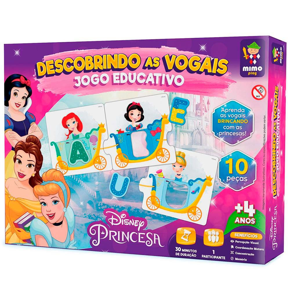 Jogo Aprendendo Inglês Didático Princesas Disney Mimo Toys