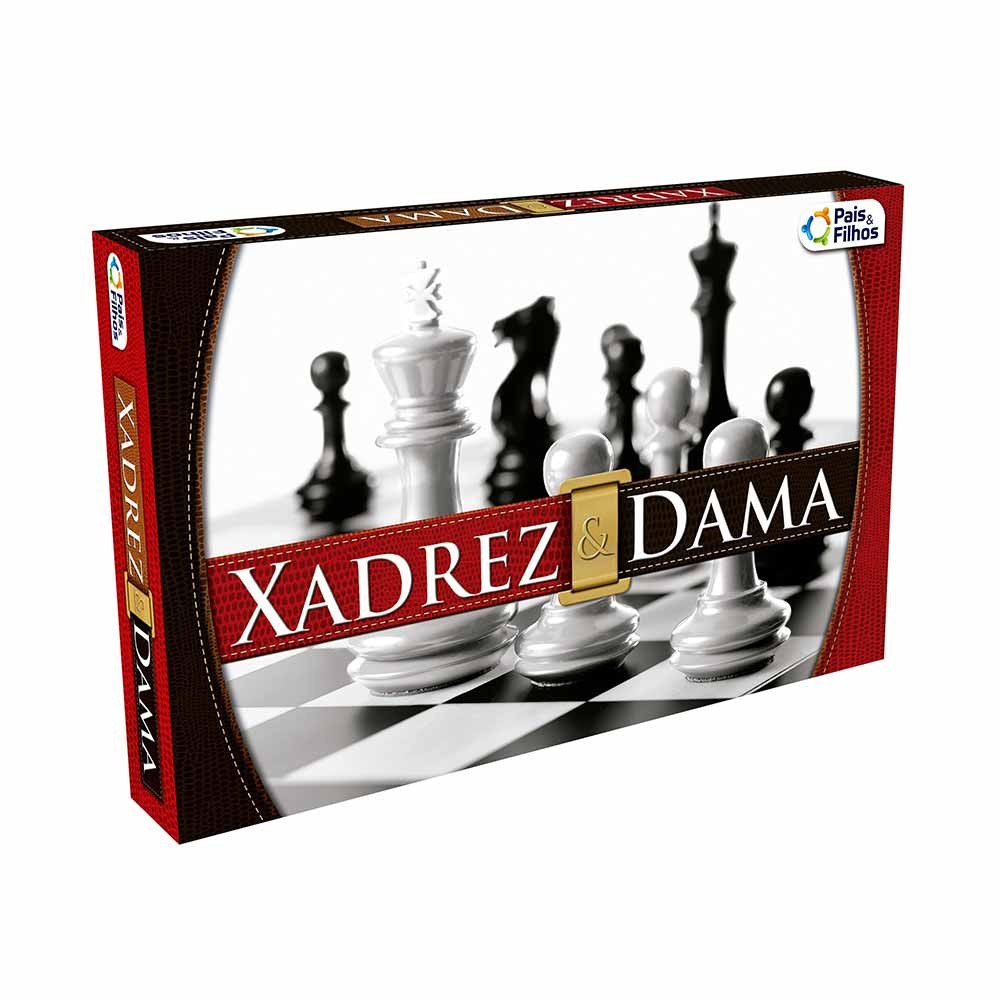 Jogo de Xadrez 1 Tabuleiro e 32 Peças para até 2 Jogadores - Novo