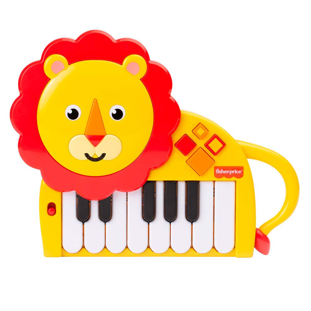 Piano com alça Baby Musical com Sons de Bichos e Jogos Amarelo