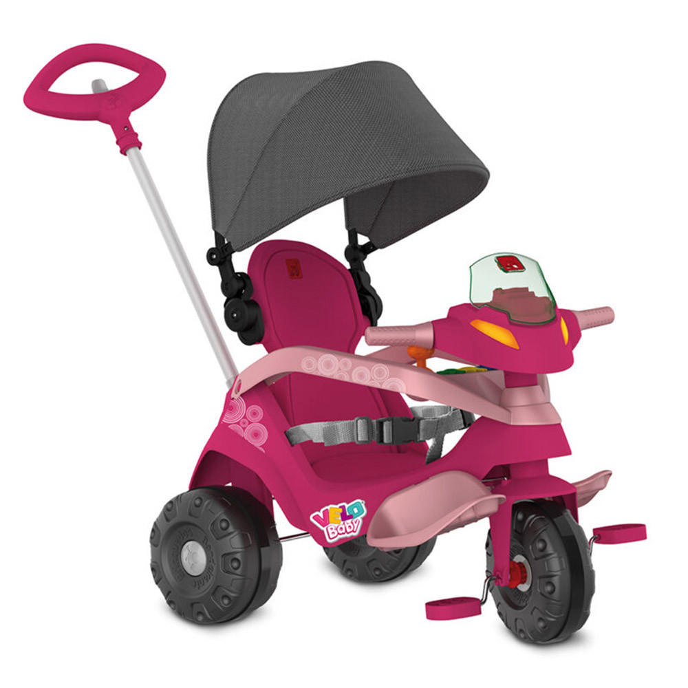 Triciclo Infantil com Pedal e Dupla Proteção Baby City Feminino Rosa e -  Isas Brinquedos e Bikes