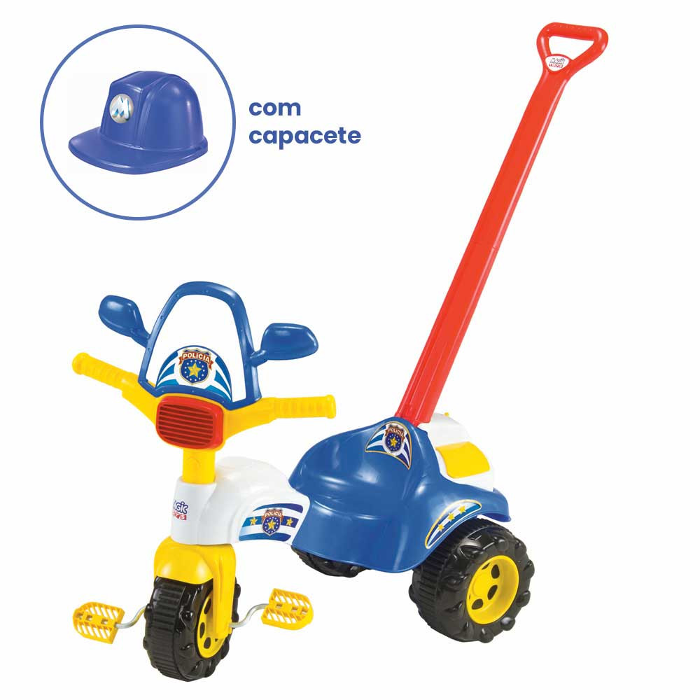 Motoca Triciclo Tico-Tico Com Proteção e Cabo Max - Magic Toys