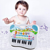 Tapete de Atividades com Piano Musical Infantil Animais Azul Baby