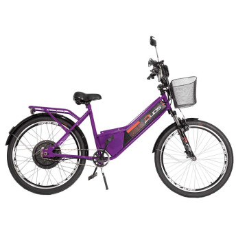 Bicicleta Elétrica - Aro 24 - Duos Confort - 800w Lithium - Violeta - Duos Bikes