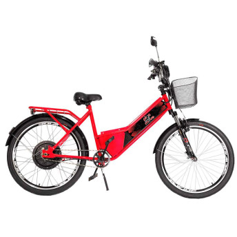 Bicicleta Elétrica - Aro 24 - Street PAM - 800w - Vermelha - Plug and Move