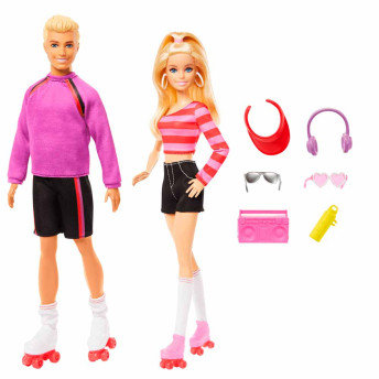 Boneca e Boneco - Barbie 65 anos - Barbie e Ken Patinadores - Mattel