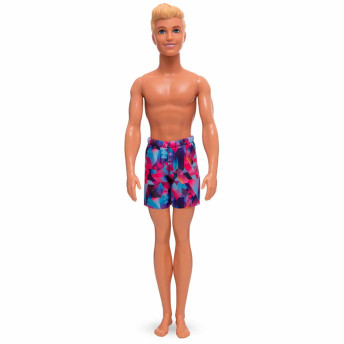 Boneco Articulado - Barbie Praia - Ken Shorts Roxo - Loiro - Mattel