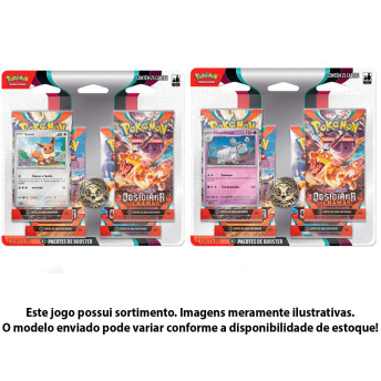 Jogo de Cartas Pokémon - Blister Quadruplo - EI - Obsidiana em Chamas - Sortido - Copag