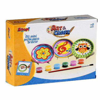 Kit de Pintura Infantil - Art e Craft Cerâmica - Pratinhos - Zoop Toys