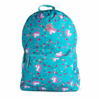 Mochila de Costas Escolar - Clio Girls - Unicórnio - Azul - Clio Style