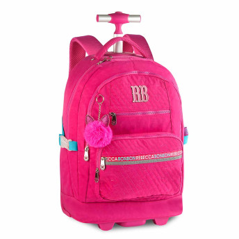 Mochila de Rodinha - 2 em 1 - Rebecca Bonbon - Bon Voyage - Rosa - Clio Style