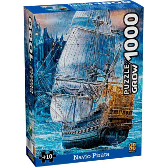 Quebra-Cabeça - 1000 Peças - Navio Pirata - Grow