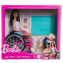 Boneca Articulada - Barbie - Cadeira de Rodas com Cão - Mattel