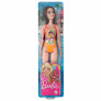 Boneca Articulada - Barbie Praia - Maiô Laranja Florido - Morena - Mattel