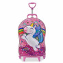 Mochila 3D de Rodinhas Infantil - Unicórnio - Cute Sweet - Rosa - Maxtoy